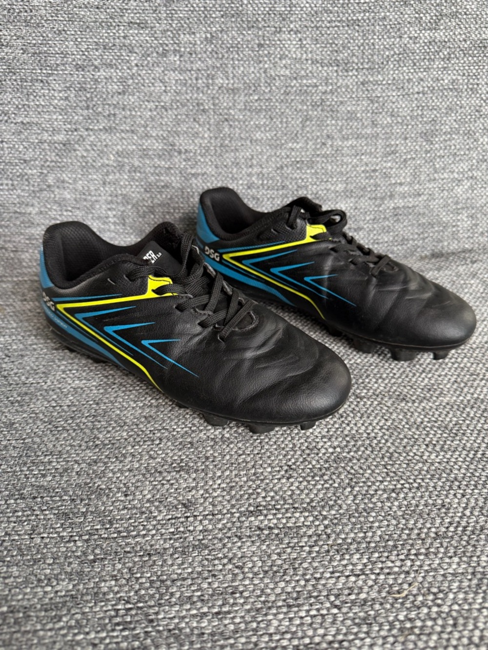 DSG Kids Black Sneakers with Blue and Yellow Accents